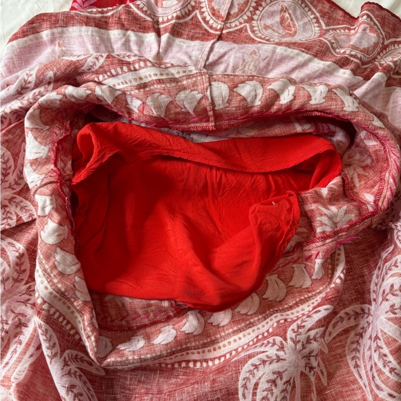 Farm Rio Red Pink Palm Floral Boho Maxi Dress XS Summer Vacation Festival - Picture 11 of 13